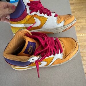 Nike Kids' Vibrant Orange and Purple Sneakers